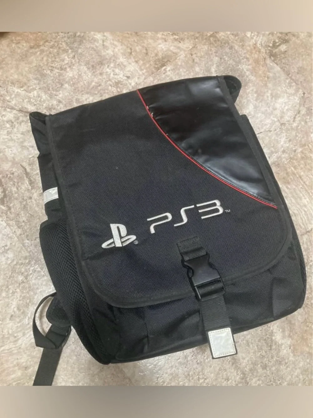 Sony PS3 Black Backpack with Red Accent